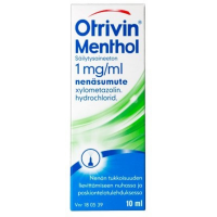 OTRIVIN MENTHOL SÄILYTYSAINEETON 1 mg/ml 10 ml nenäsumute, liuos Freepod-pumppu