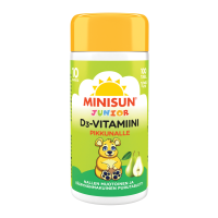 Minisun D-vitamiini 10 mikrog Päärynä Nalle Junior 100 tabl  