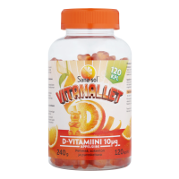 Sana-Sol Vitanallet D-vitamiini 10 mikrog Appelsiini 120 kpl