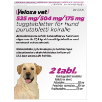 Veloxa vet 525 mg / 504 mg / 175 mg 2 fol purutabletti