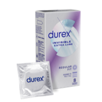 Durex Invisible Extra Lube Regular Fit Kondomi 8 kpl