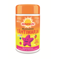 Minisun Multivitamin Junior Tähtimarja 200 purutabl