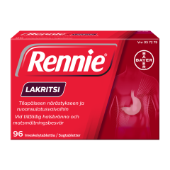 RENNIE LAKRITSI 96 fol imeskelytabletti